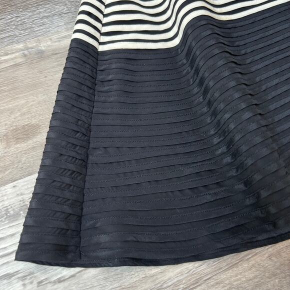 Parker Black Ivory Strapless Silk Dress with Textured Hem Cocktail - Picture 3 of 7